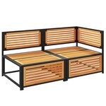 vidaXL Canapé de jardin avec coussins 2 places bois massif d'acacia