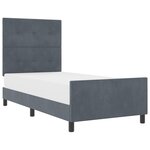 vidaXL Cadre de Lit Gris Foncé 90x190 cm Velours
