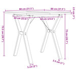 vidaXL Table à manger cadre en Y 80x80x75 5cm bois de pin massif acier