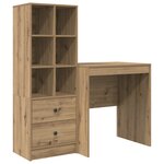 vidaXL Bureau avec rangement Chêne artisan Bois d'ingénierie