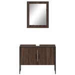vidaXL Ensemble d'armoires de salle de bain 2 Pièces chêne marron