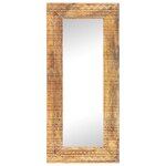 vidaXL Miroir sculpté à la main 110x50x2 5 cm bois de manguier solide