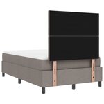 vidaXL Lit avec sommier à ressort avec matelas taupe petit double tissu