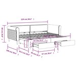 vidaXL Lit de jour avec gigogne et tiroirs sans matelas 90x200 cm