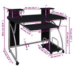 Bureau table poste de travail meuble d'ordinateur informatique étude d'ordinateur 110 x 52 x 88 5 cm bois d’ingénierie noir 02_0023743