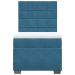 vidaXL Sommier à lattes de lit avec matelas bleu 90x200 cm velours