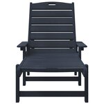 vidaXL Chaises Longues 2 Pièces Bleu Marine 162x53x98 5 cm HDPE