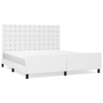 vidaXL Cadre de lit sans matelas blanc similicuir