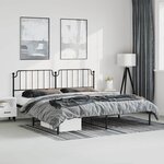 vidaXL Cadre de lit métal sans matelas avec tête de lit noir 193x203cm