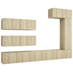 vidaXL Ensemble de meuble TV 7 Pièces Chêne sonoma Bois d'ingénierie