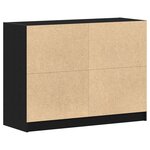 Buffet vidaXL Chêne Noir 102x37x75 5 cm Bois Aggloméré