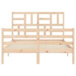 vidaXL Cadre de lit avec tête de lit 140x200 cm bois massif