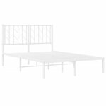 vidaXL Cadre de lit métal sans matelas et tête de lit blanc 120x190 cm
