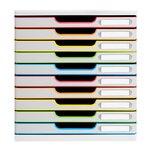 Module De Classement Modulo Black Office 10 Tiroirs Fermés - Blanc/arlequin - Exacompta