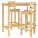 vidaXL Ensemble de bar 3 Pièces Bois de pin massif