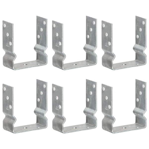 vidaXL Piquets de clôture 6 Pièces Argenté 12x6x15 cm Acier galvanisé