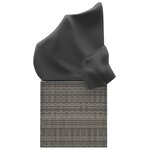 vidaXL Lit de salon d'extérieur toit et coussins Gris Résine tressée