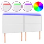 vidaXL Tête de lit à LED Blanc 200x5x118/128 cm Similicuir