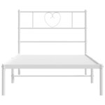 vidaXL Cadre de lit métal avec tête de lit blanc 75x190 cm