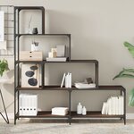 vidaXL Bibliothèque à 4 niveaux chêne marron bois d'ingénierie
