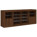 vidaXL Buffet avec lumières LED chêne marron 163x37x67 cm