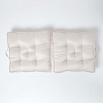 Coussin rehausseur lombaire en coton 45 x 45 cm - Crème - HOMESCAPES