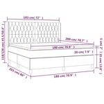 vidaXL Sommier à lattes de lit matelas et LED Taupe 180x200 cm Tissu