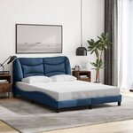 vidaXL Cadre de lit sans matelas bleu 120x200 cm tissu