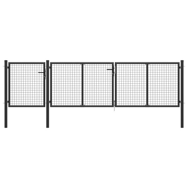 vidaXL Portail de jardin Acier 400 x 75 cm Anthracite