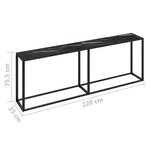 vidaXL Table console Marbre noir 220x35x75 5 cm Verre trempé