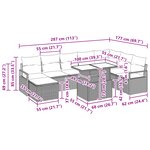 Ensemble de canapé de jardin de 9 pièces avec coussins noir en poly rotin
