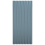 vidaXL Panneaux de toiture 36 Pièces Acier enduit de poudre Gris 80x36 cm