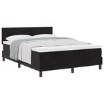 Lit à ressorts vidaXL avec matelas noir 140x200 cm en velours