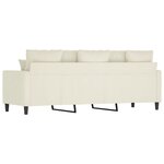 vidaXL Canapé à 3 places Crème 180 cm Velours