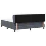 Lit Box Spring vidaXL avec Matelas Gris Foncé 180x200 cm Velours