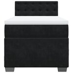 vidaXL Sommier à lattes de lit avec matelas Noir 90x200 cm Velours