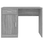 Bureau table poste de travail meuble d'ordinateur informatique étude avec tiroir et armoire sonoma 100 x 40 x 73 cm gris 02_0023455