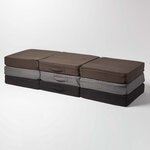 Coussin d'assise déhoussable pour canapé 3 places en suédine  Noir - HOMESCAPES