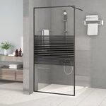 vidaXL Paroi de douche Noir 100x195 cm Verre ESG transparent