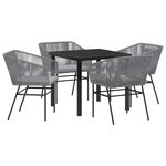 vidaXL Ensemble de 3 Gris Rattan PE 4 Places