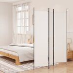 vidaXL Cloison de séparation 3 panneaux Blanc 150x200 cm Tissu