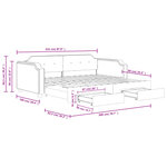 vidaXL Lit de jour avec gigogne et tiroirs sans matelas 90x200 cm