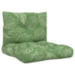 vidaXL Coussins de palette lot de 2 motif de feuilles tissu Oxford