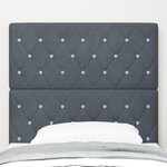 vidaXL Tête de lit LED gris foncé 90 cm en velours