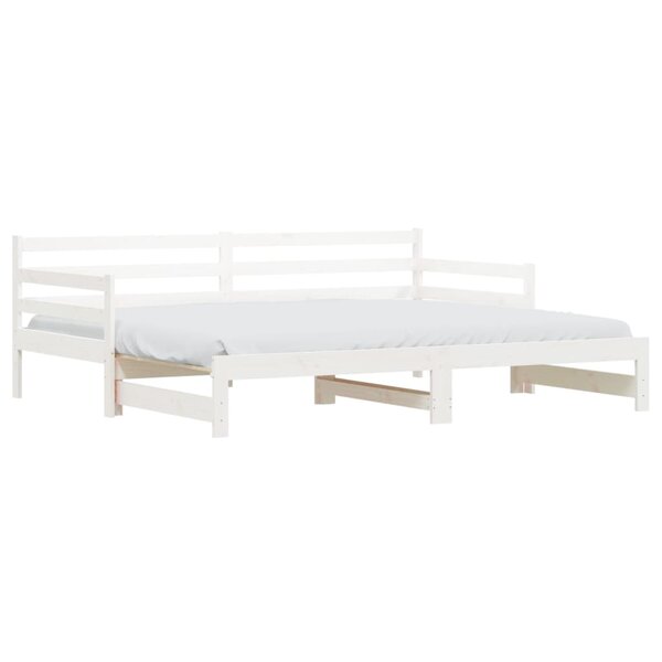 vidaXL Lit de jour avec lit gigogne blanc 90x190 cm bois de pin massif