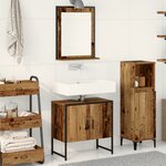 vidaXL Ensemble de meuble de salle de bain 2 pièces en bois ancien et en bois d'ingénierie