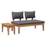 vidaXL Ensemble de bancs de jardin en bois massif de teck de 2 pièces