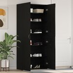 vidaXL Cabinet à chaussures Noir Chêne 80x35 5x180 cm Bois d'ingénierie