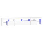 vidaXL Meuble TV avec lumières LED Blanc 230x36 5x40 cm