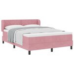 Lit Box Spring vidaXL avec Matelas Rose 160x200 cm Velours
